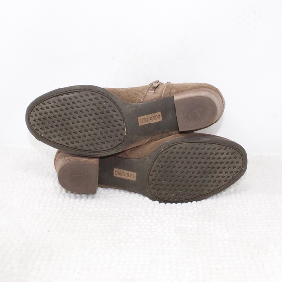 Cobb Hill Brown Suede Leather Heel Ankle Boots 9 - Picture 8 of 8